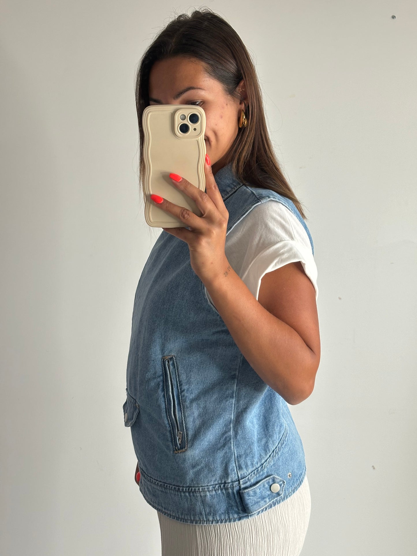 Veste jeans sans manche Zoé