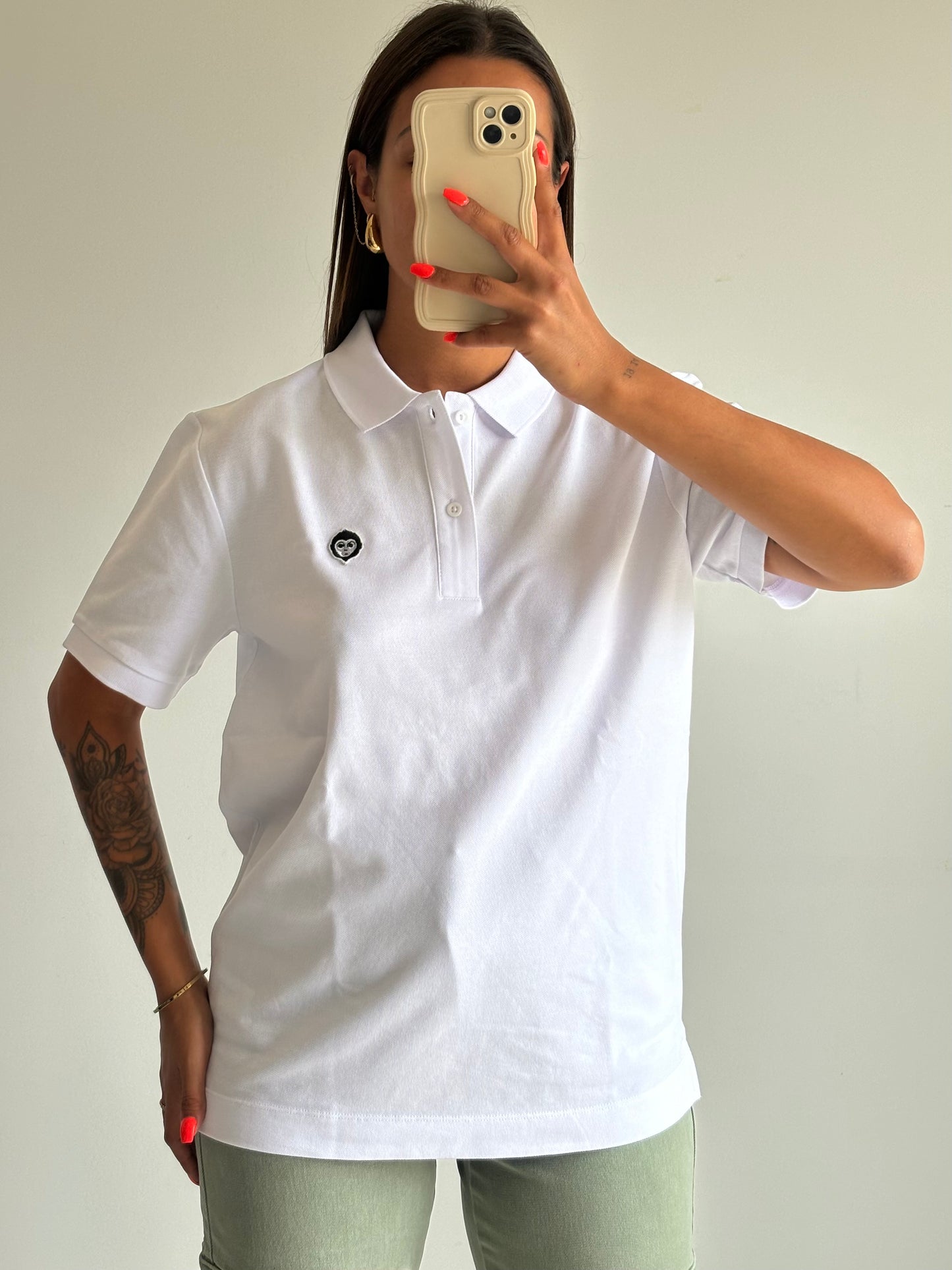 Polo unisexe blanc MAYTI