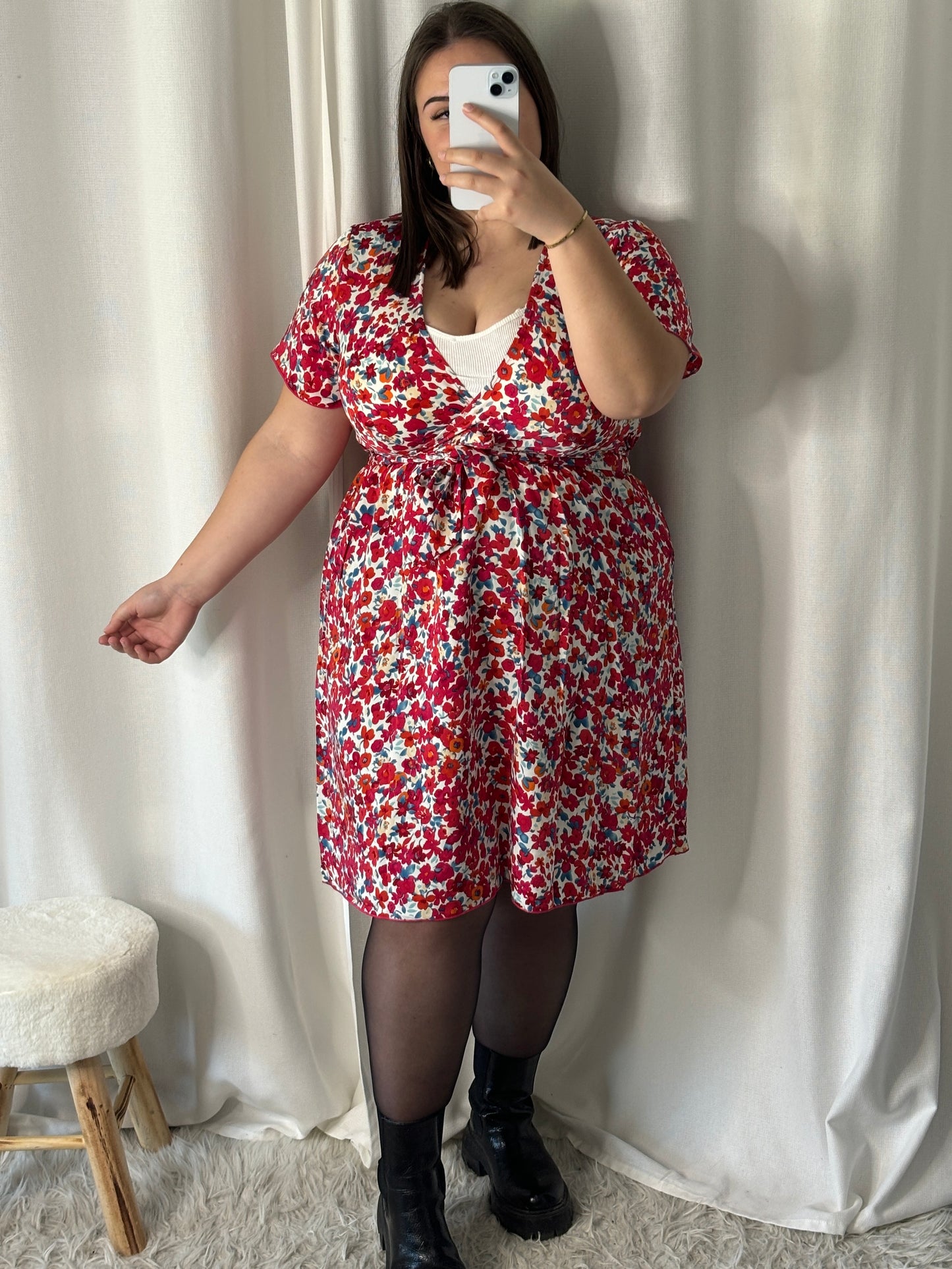 Robe à fleurs Marie du 40 au 50