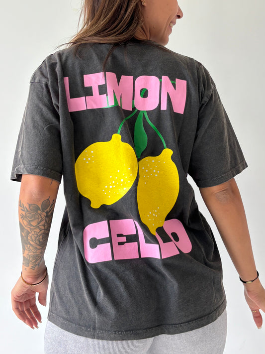 T-shirt citron Li-gris