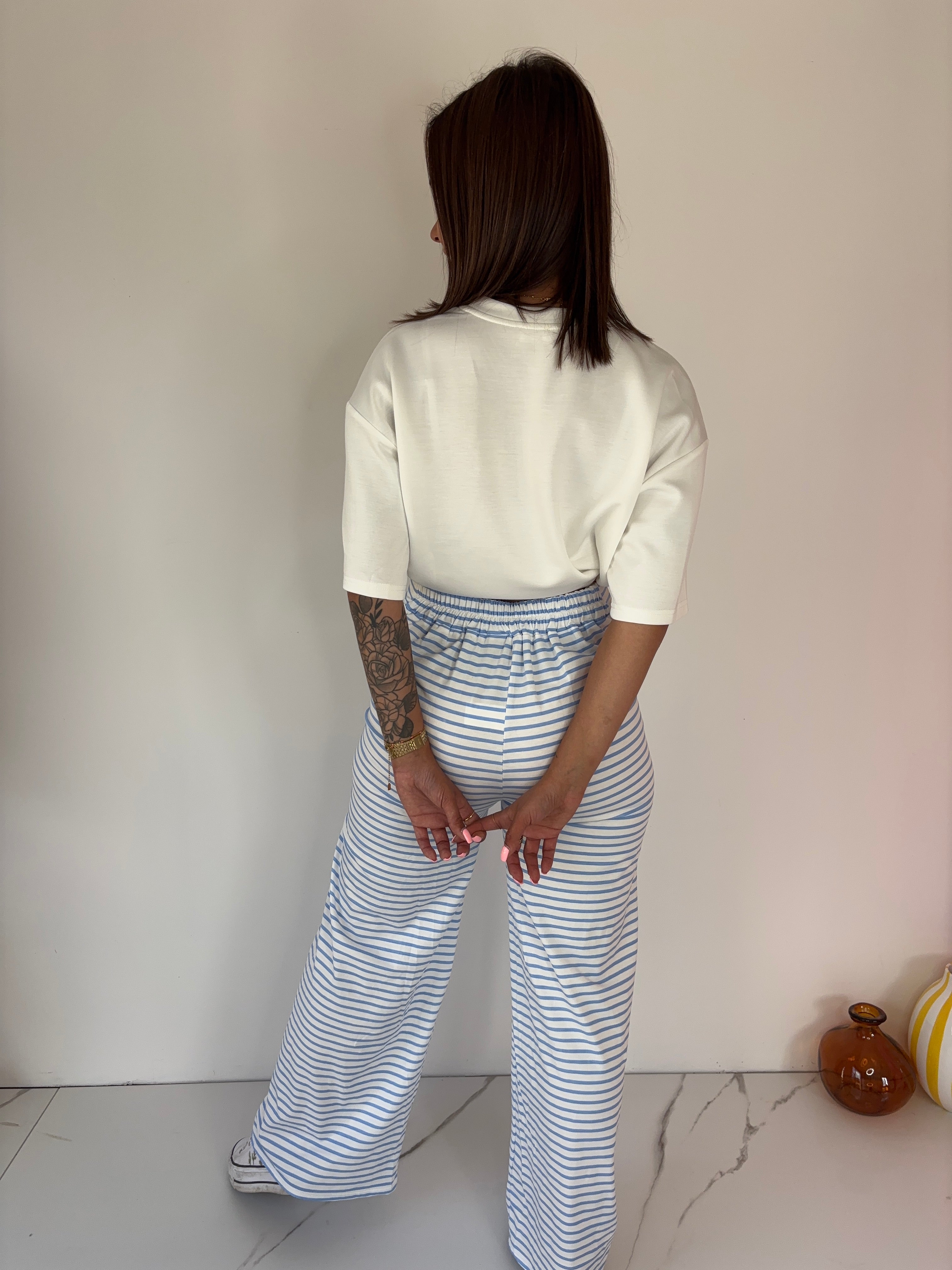 Pantalon Rayé - bleu