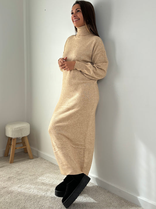 Robe pull beige Edith