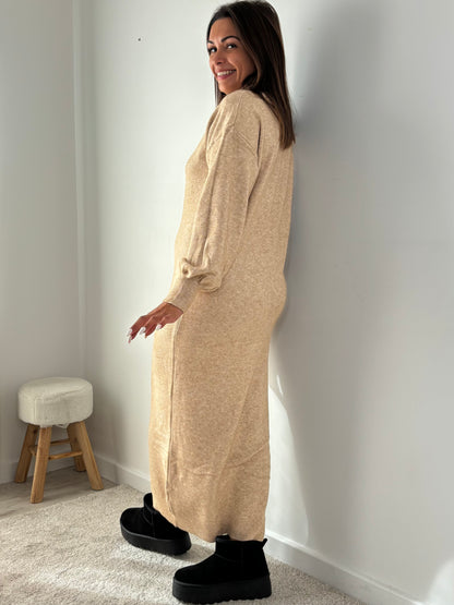 Robe pull beige Edith