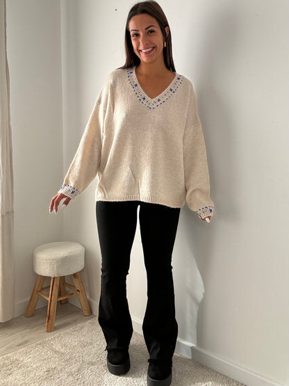 Pull beige Victoire