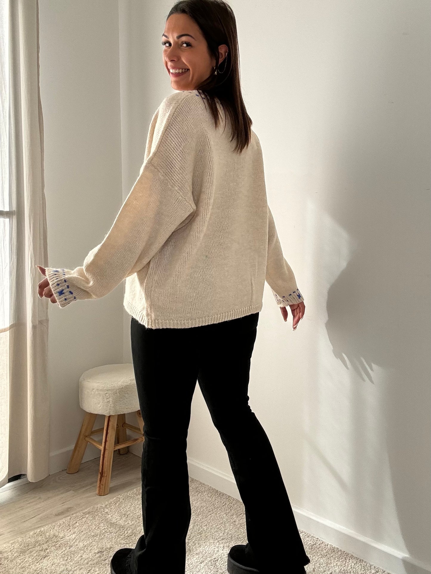 Pull beige Victoire