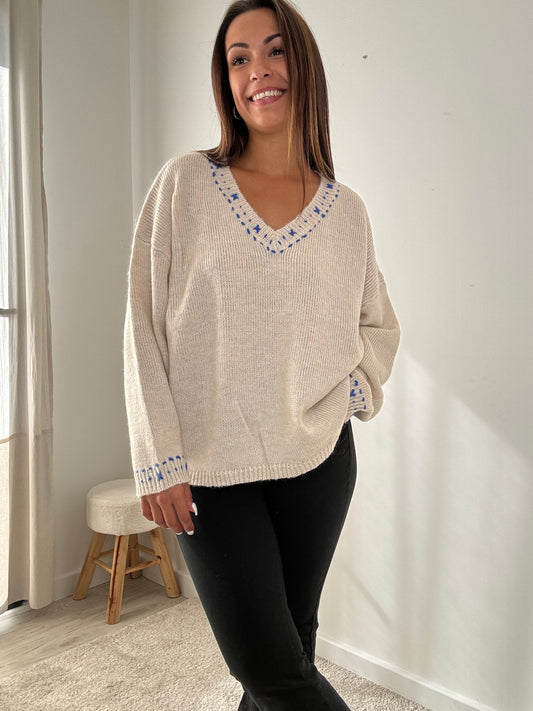 Pull beige Victoire