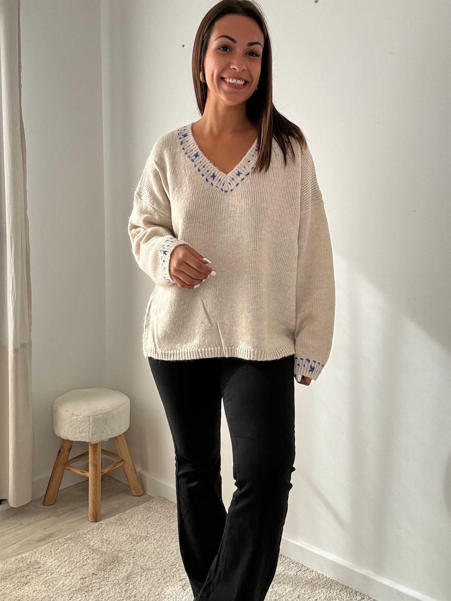 Pull beige Victoire