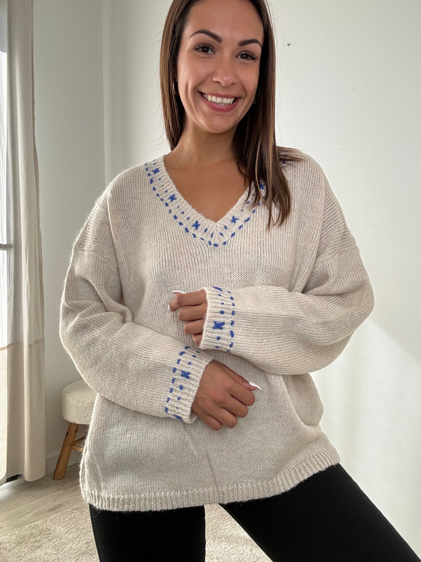 Pull beige Victoire