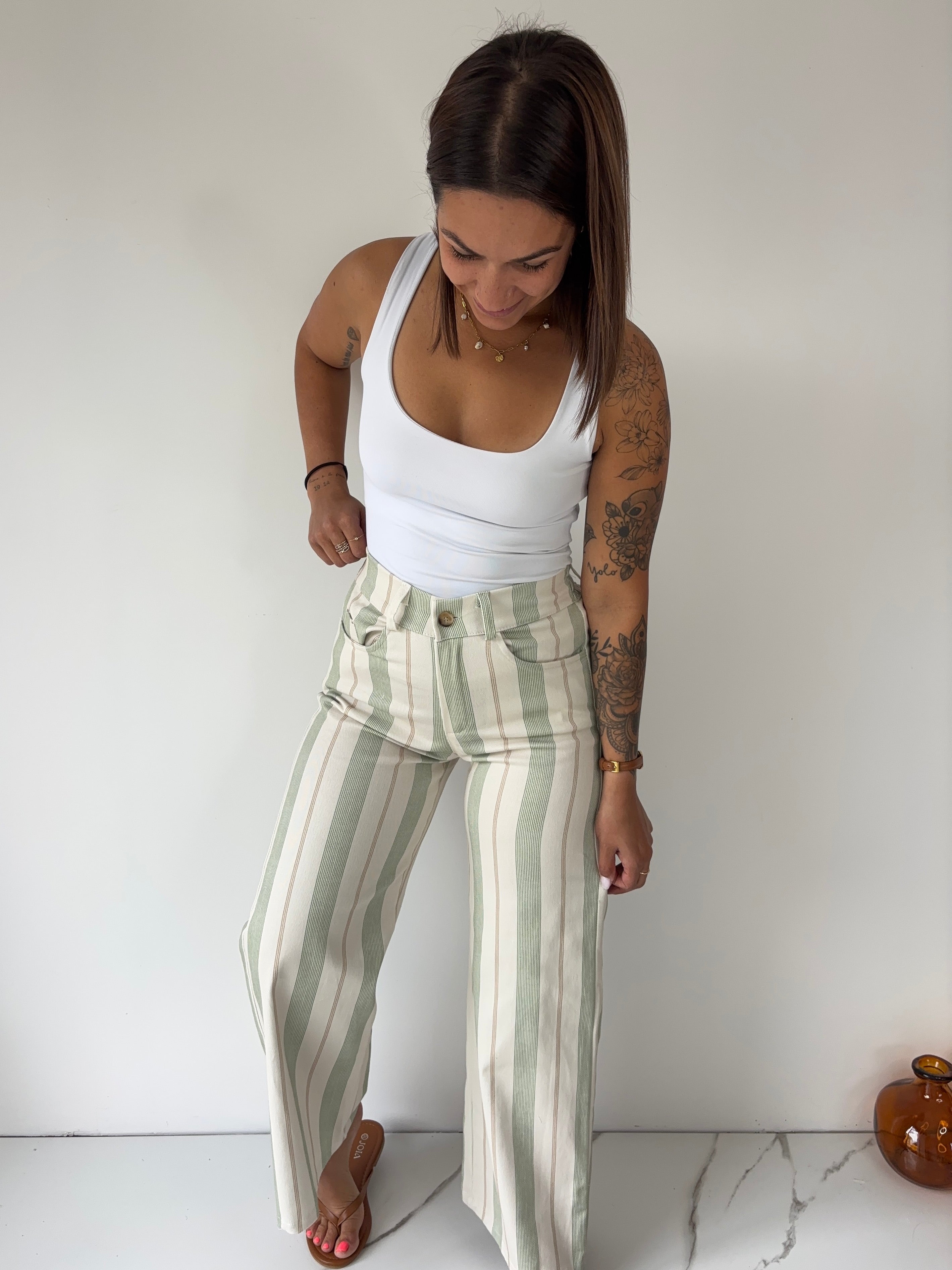 Pantalon Alison - vert amande TU