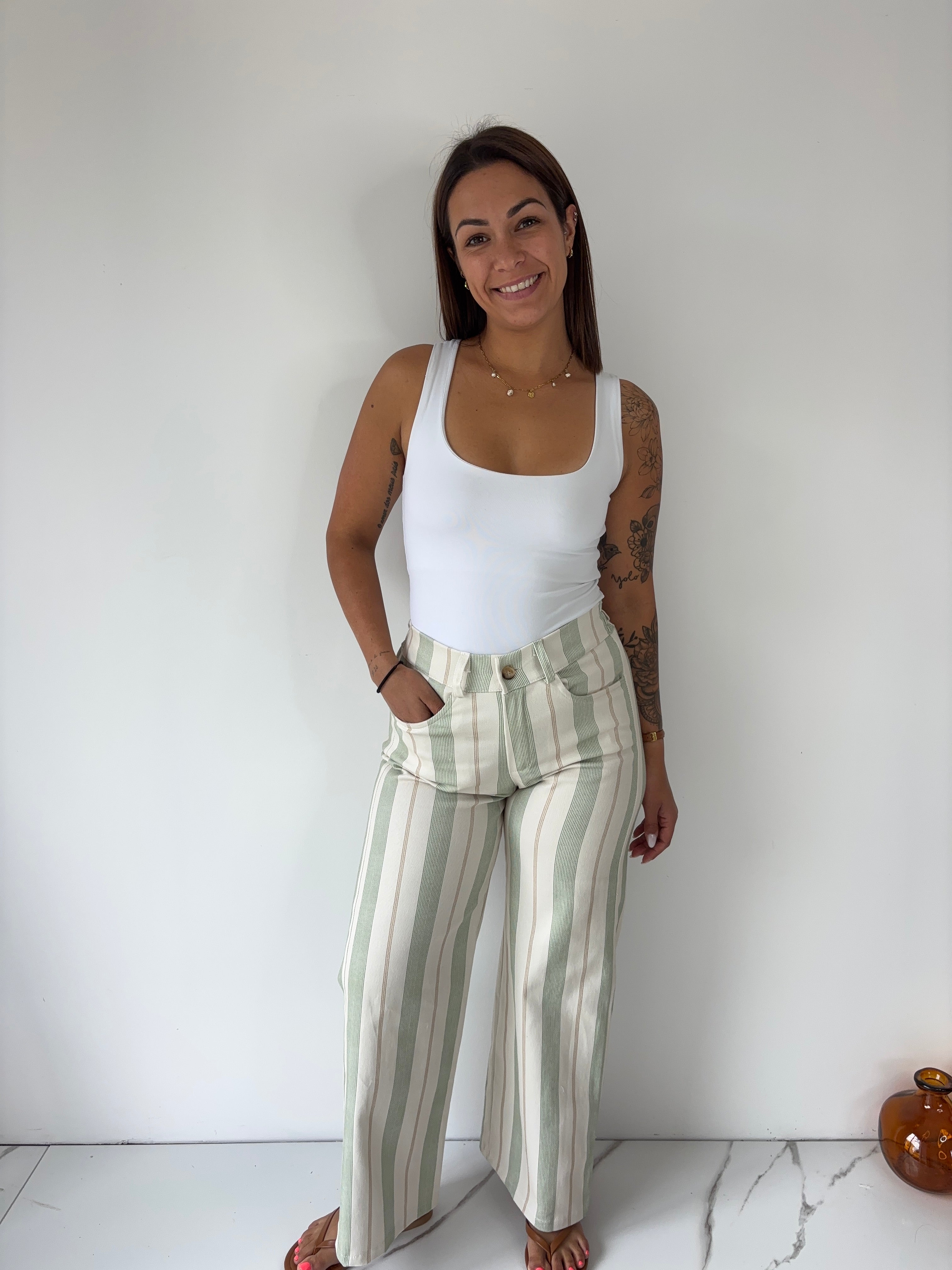 Pantalon Alison - vert amande TU