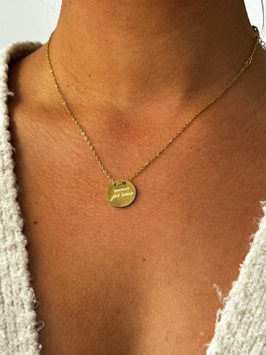 Collier "Maman je t'aime" doré