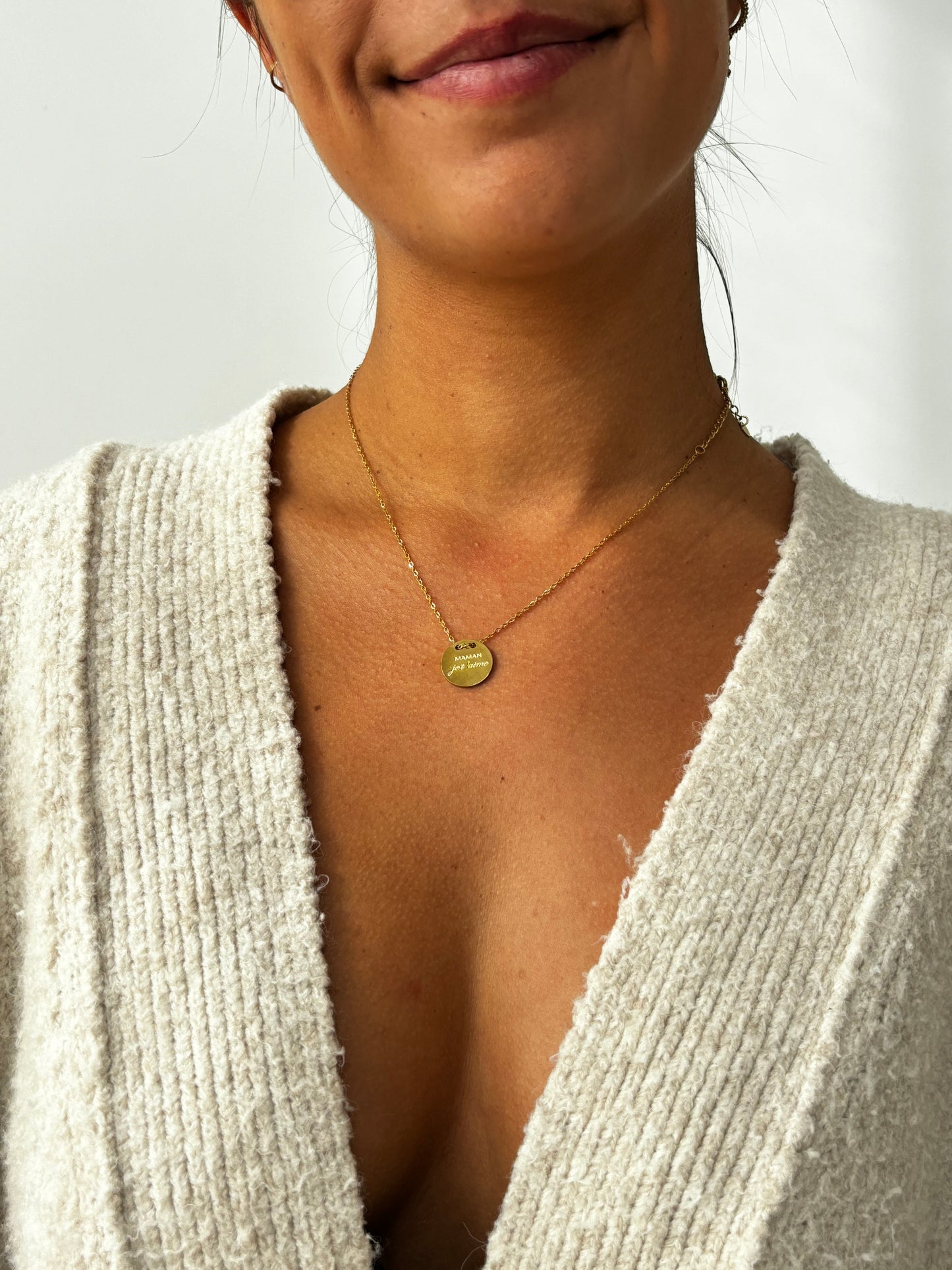 Collier "Maman je t'aime" doré