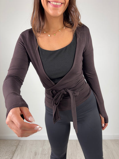 Haut cache-coeur Nancy - marron