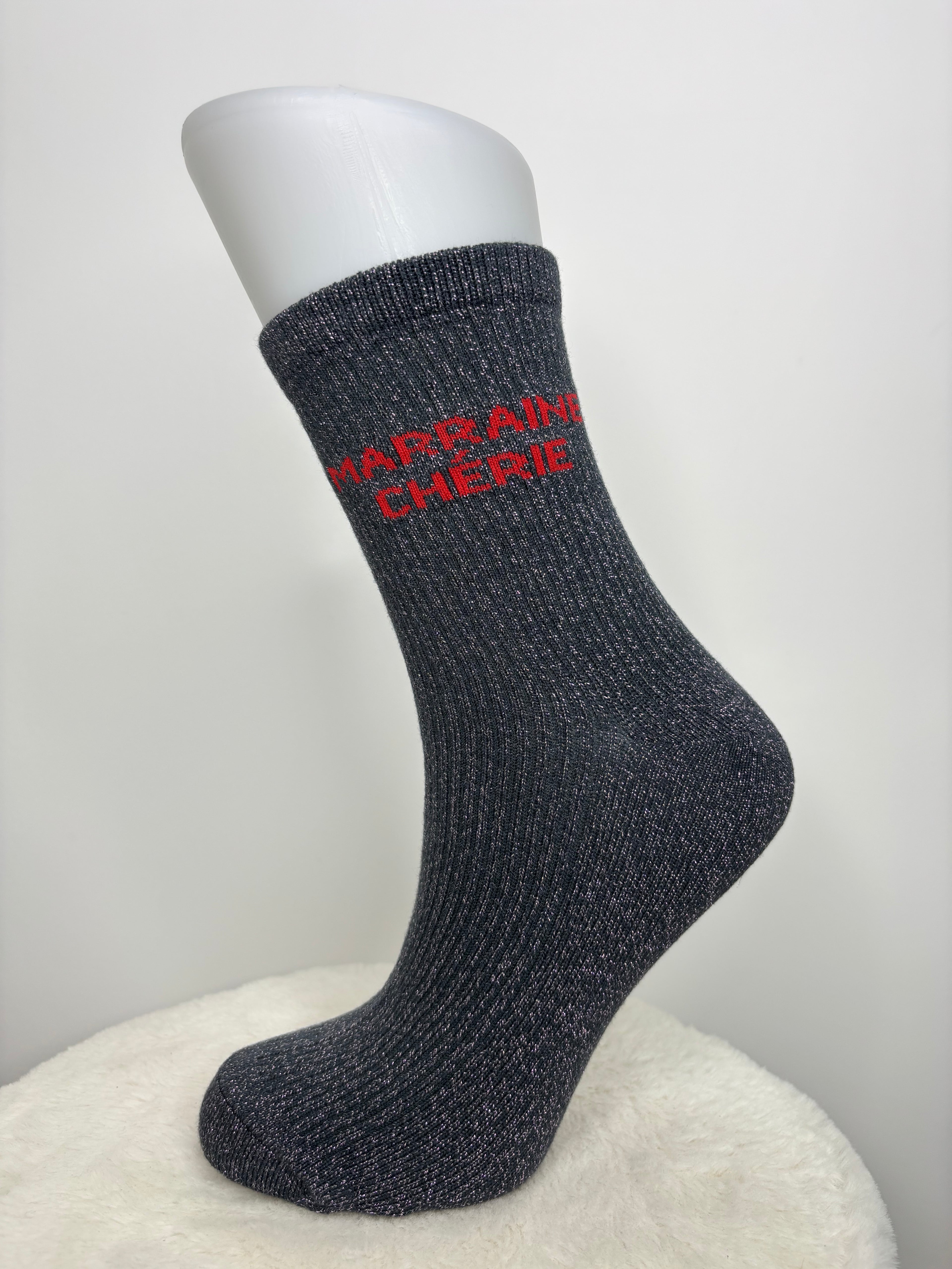 Chaussettes « MARRAINE CHÉRIE » - plusieurs coloris